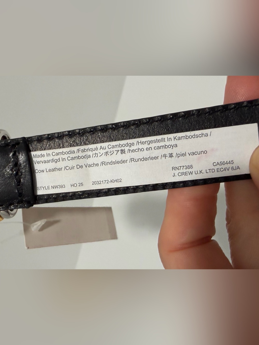 NEW Madewell Metal Keeper belt in True Black Leather silver and gold NW393 Small - Picture 9 of 9